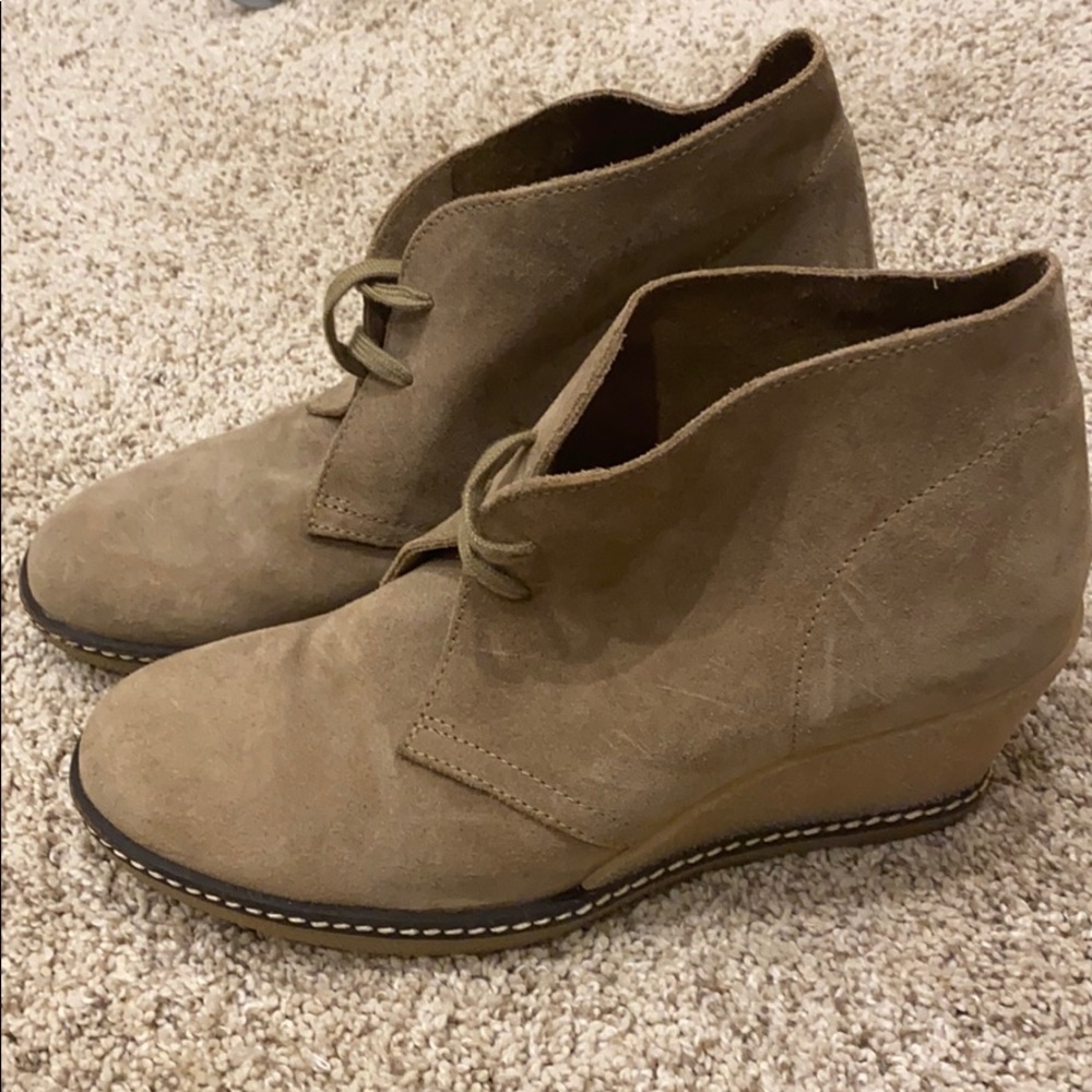 J Crew wedge suede shoes
